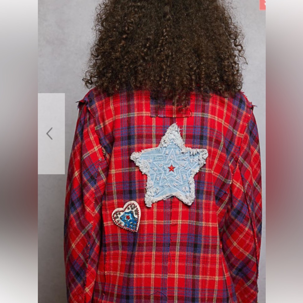 POL Plaid Red Jacket for Women